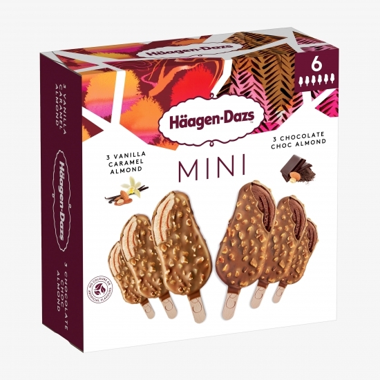 Pachet înghețată pe băț cu vanilie și caramel, și ciocolată cu migdale 240ml