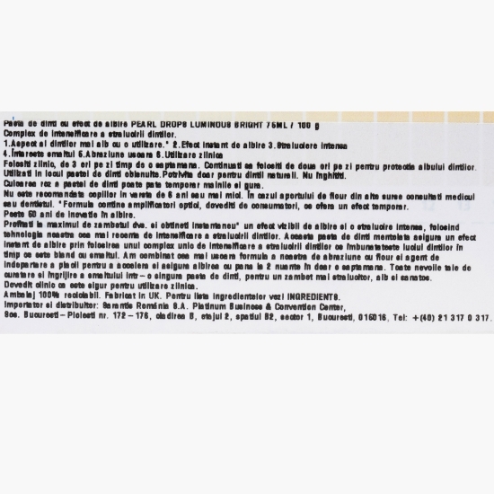 Pastă de dinți Luminous Bright 75ml