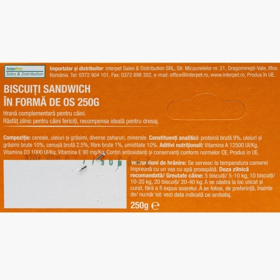 Biscuiți pentru câini Sandwich Bones Red 250g