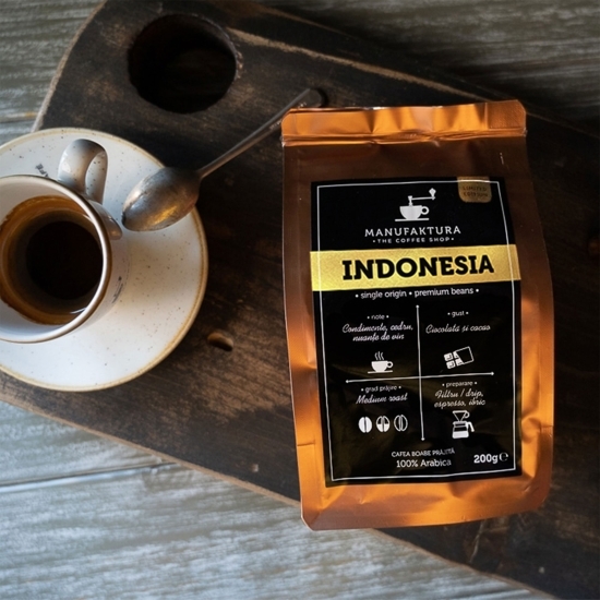 Indonesia 200g cafea boabe prăjită