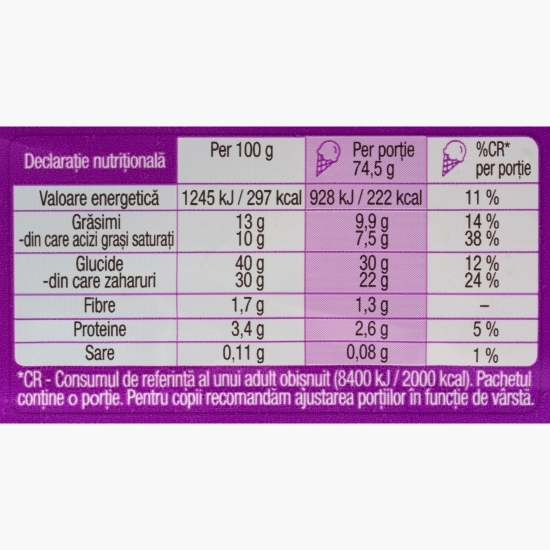 Înghețată cacao cu glazură cacao 74.5g