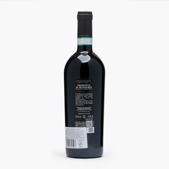 Vin roșu sec Sessantanni Primitivo di Manduria DOP, 14.5%, 0.75l
