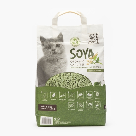 Așternut pentru pisici organic soia ceai verde 6l