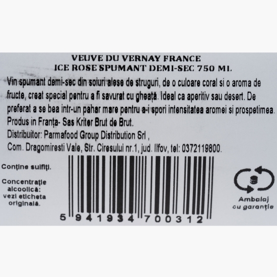 Vin spumant rose demisec Ice, 11%, 0.75l