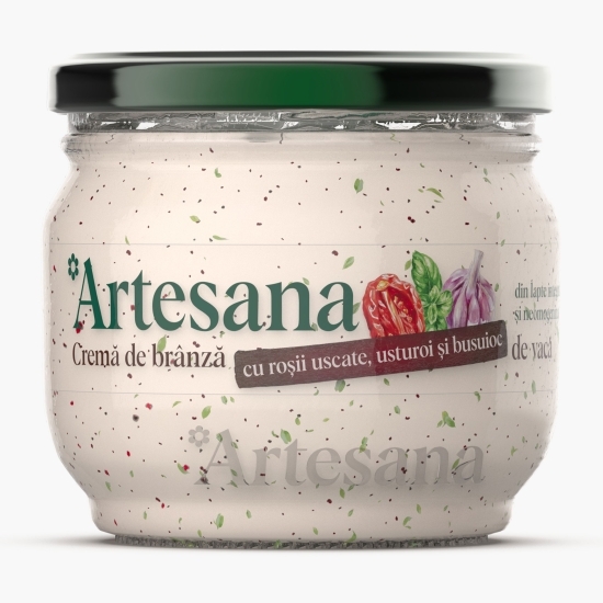 Cremă de brânză cu roșii uscate, usturoi și busuioc 200g
