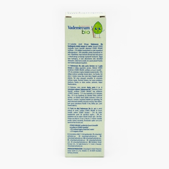 Pastă de dinți bio pentru copii, fără fluor, aromă de mentă, 6+ ani, 50ml