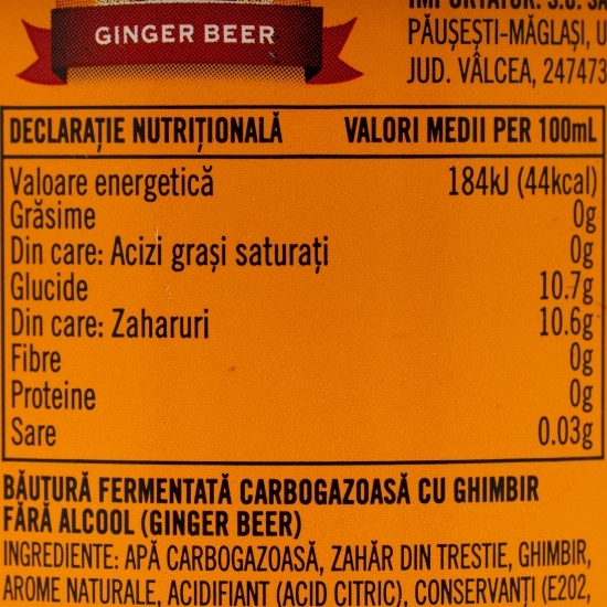 Bere cu ghimbir, fără alcool, 4x0.375l