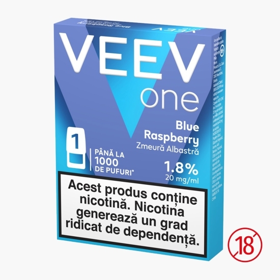 Capsulă pentru țigară electronică Blue Raspberry 1.8%, 20mg/ml nicotină, 1000 puffs