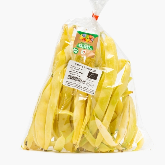 Fasole galbenă lată păstăi eco România 400g