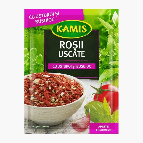 Roșii uscate cu usturoi și busuioc 15g