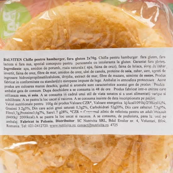 Chifle pentru hamburger fără gluten 2x70g