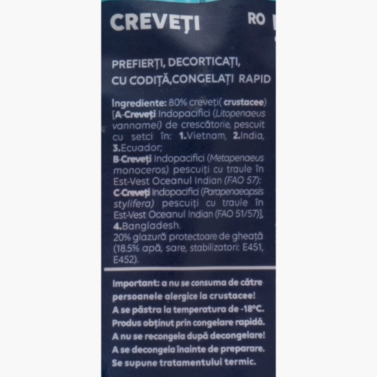 Creveți decorticați prefierți 16/20, 500g