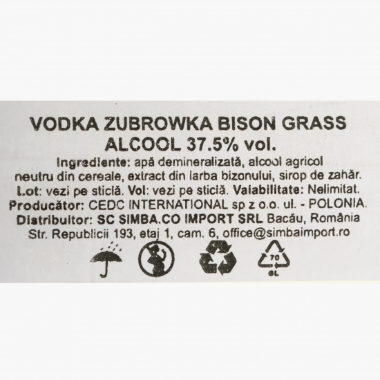Vodcă Bison Grass 37.5% alc. 0.7l