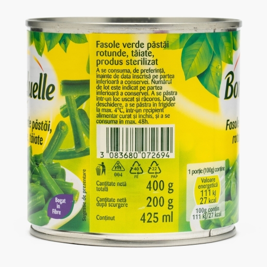 Fasole verde păstăi, rotunde, tăiate 400g