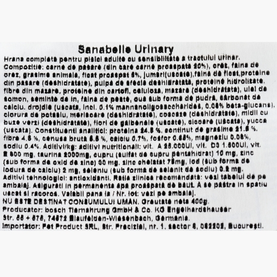 Hrană uscată Urinary pentru pisici adulte cu sensibilitatea tractului urinar 400g