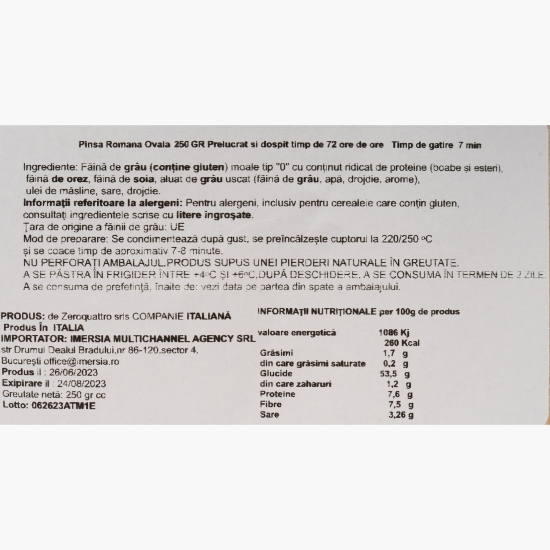 Pinsa romană ovală 250g