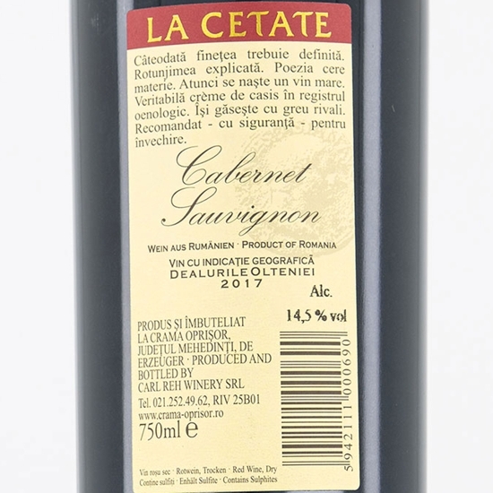 Vin roșu sec Cabernet Sauvignon 750ml