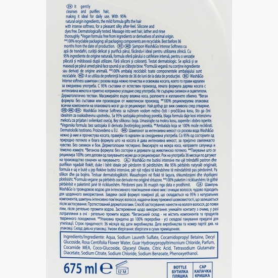 Șampon cu apă de trandafiri 675ml