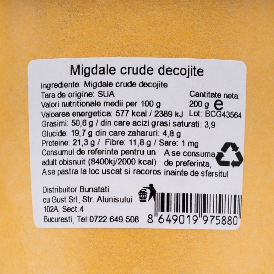 Migdale crude decojite 200g