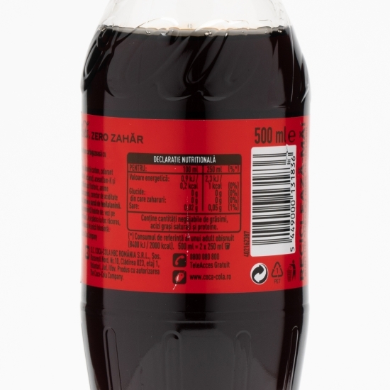 Băutură carbogazoasă cola zero zahăr 0.5l