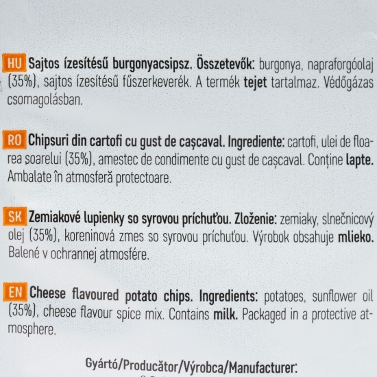Chipsuri din cartofi cu gust de cașcaval 100g