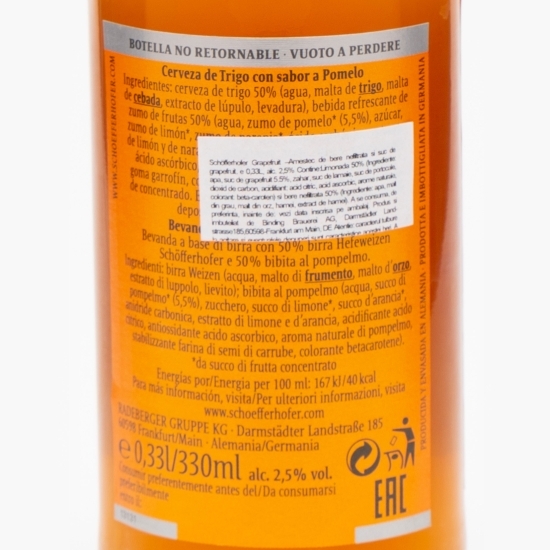 Bere premium nefiltrată cu suc de grepfrut sticlă 0.33l