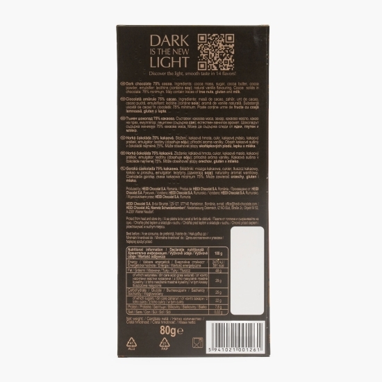 Ciocolată amăruie 75% cacao 80g