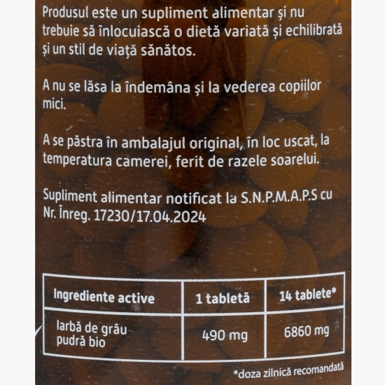 Iarbă de grâu eco, 250 tablete
