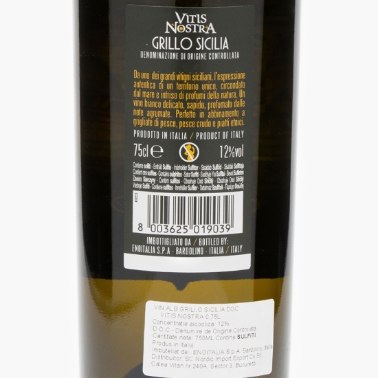 Vin alb sec Grillo Sicilia, 12%, 750ml