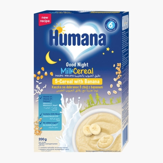 Cereale cu lapte și banană Noapte bună, 6+ luni, 200g 