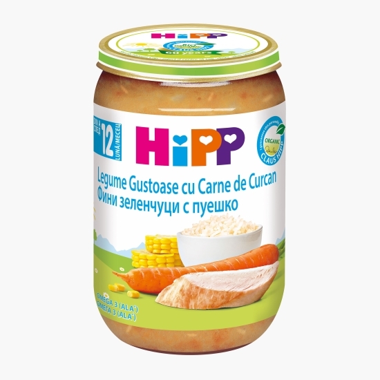Piure legume gustoase cu carne de curcan eco, +12 luni, 220g