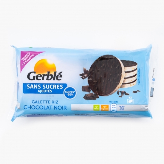 Galete de orez cu ciocolată neagră fără zahăr 130g