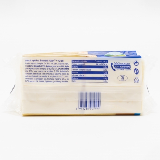 Brânză topită felii cu smântână 700g