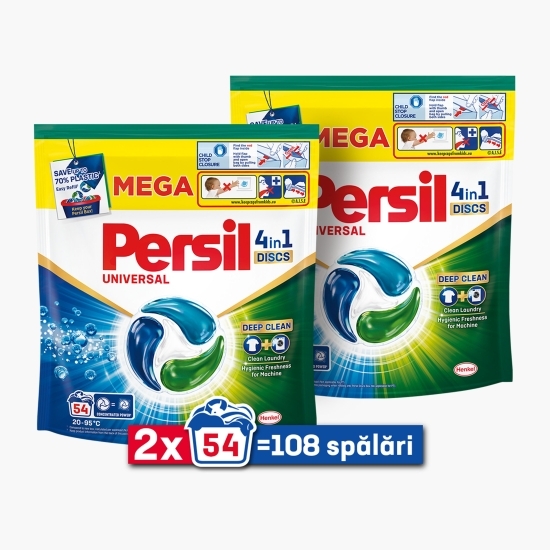 Detergent capsule 4în1 Discs Universal Deep Clean, 2x54 spălări