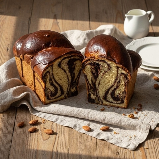 Cozonac cu cacao și nucă 800g