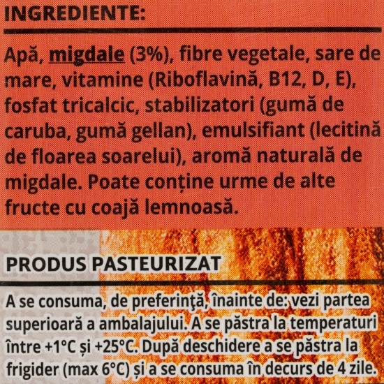 Băutură vegetală din migdale Carpos, fără zahăr 1l
