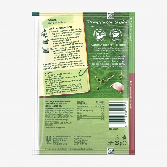 Condimente pui cu ierburi aromate Punga Magică 25g