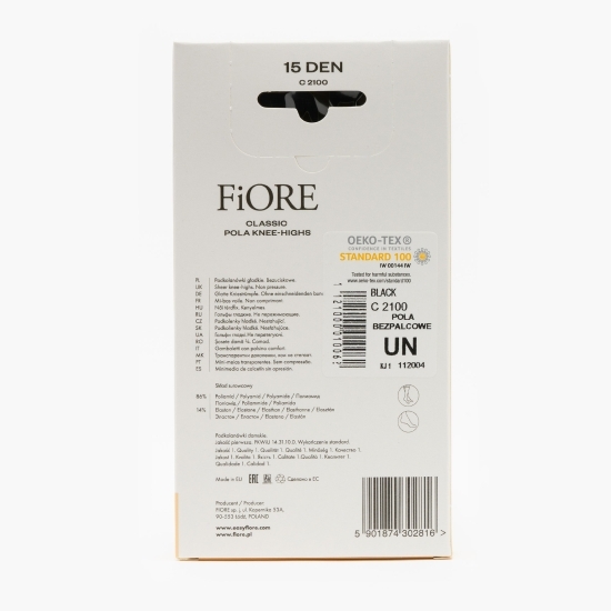 Șosete fine lungi Pola 15den Negru set 2 perechi