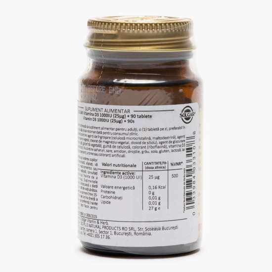 Vitamina D3 1000IU, 90 tablete