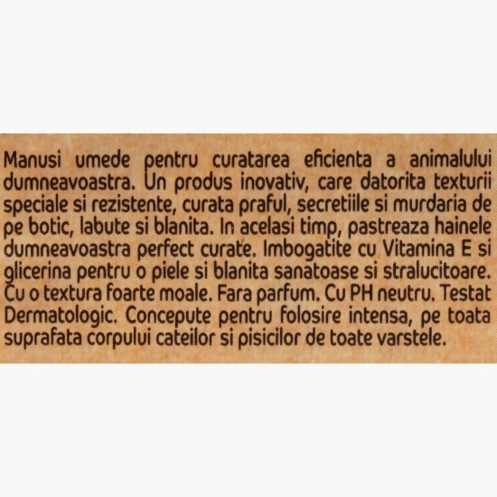 Mănuși umede pentru curățarea animalelor de companie, 8 buc