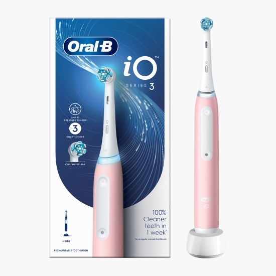 Periuță de dinți electrică iO3, roz + 1 capăt