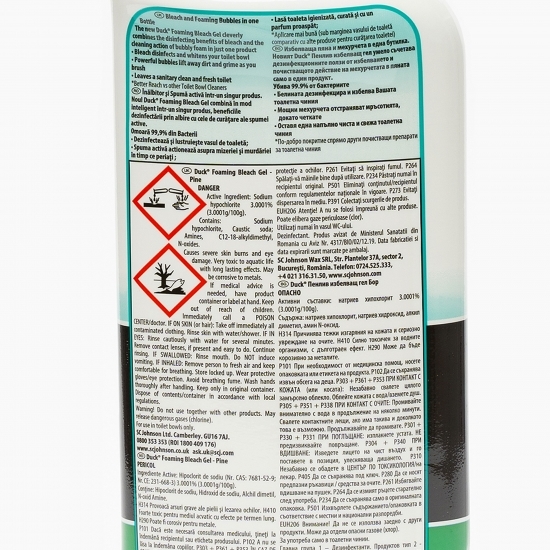 Dezinfectant toaletă Foaming Bleach Gel Pine 750ml