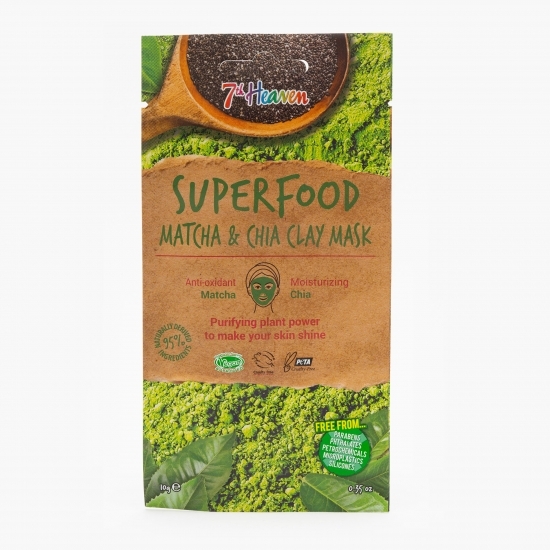 Mască de față Superfood cu ceai matcha, argilă & semințe de chia 10g