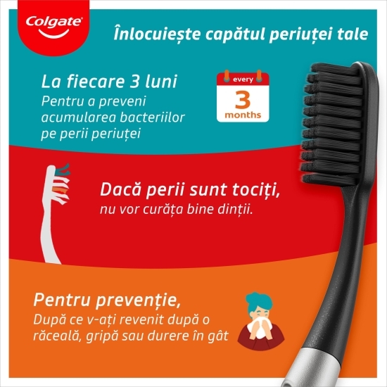 Periuță de dinți cu peri moi, mâner metalic, Keep Charcoal Starter Pack
