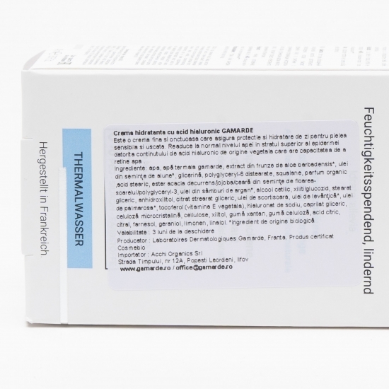 Cremă hidratantă cu acid hialuronic, bio 40ml