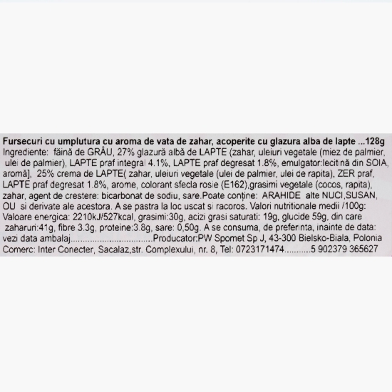 Fursecuri cu umplutură cu aromă de vată de zahăr 128g