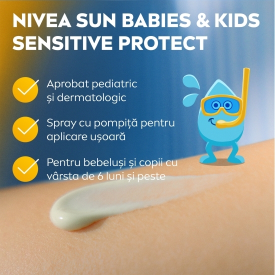 Spray protecție solară pentru copii SPF 50+ Sensitive Protect 200ml