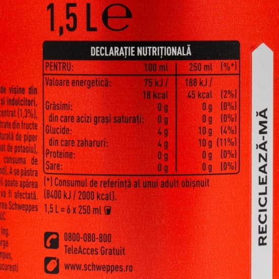 Băutură carbogazoasă cu vișine și piper negru 1.5l