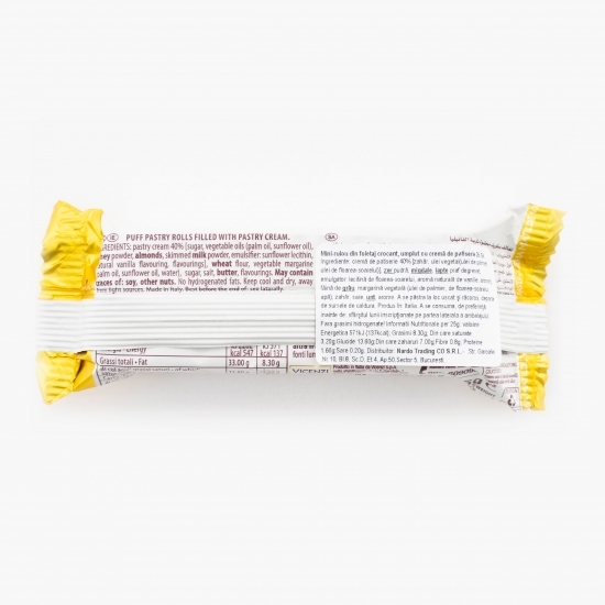 Mini rulou din foietaj crocant umplut cu cremă de patiserie 25g