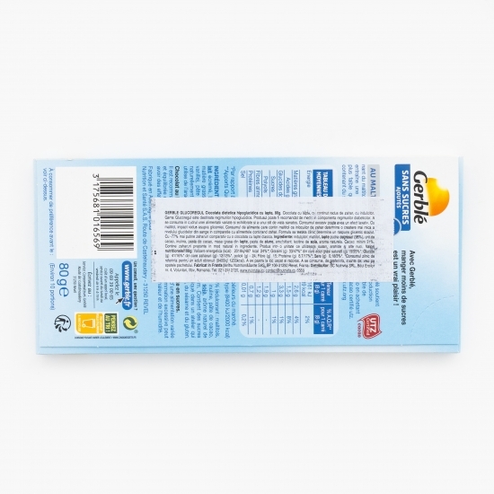 Ciocolată dietetică hipoglucidică cu lapte 80g